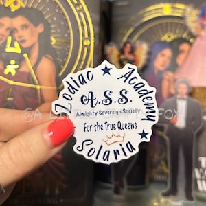 Almighty Sovereign Society A.S.S. Club Fire Crown Zodiac Academy Inspired Officially Licensed Sticker | Bookish Sticker | Kindle Sticker