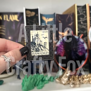 Basgiath War College Vintage Wood Block Stamp OFFICIALLY LICENSED Fourth Wing Stickers | Bookish Stickers | Kindle Stickers