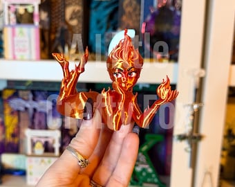 Fire Sprite Bookshelf Decor - Full and Mini Size