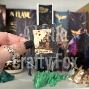 Vintage Wood Block Tyrrendor Stamp OFFICIALLY LICENSED Fourth Wing Iron Flame Stickers | Bookish Stickers | Kindle Stickers