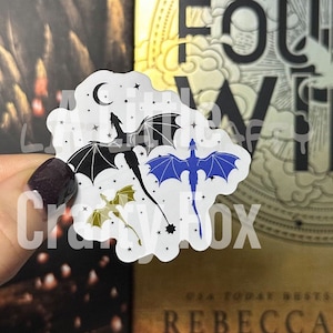 Dragon Trio Tairn, Andarna and Sgaeyl Fourth Wing Inspired OFFICIALLY LICENSED Sticker | Bookish Sticker | Kindle Sticker