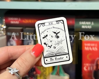 The Reader Tarot Karten Aufkleber - Bücherwurm Kindle Sticker