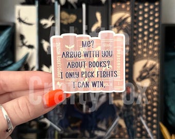 Fourth Wing Officially Licensed Stickers: Argue About Books - Waterproof Matte Finish