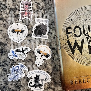 Dragon Quotes Fourth Wing & Iron Flame Inspired Sticker Pack- Collection of 7 OFFICIALLY LICENSED Stickers | Bookish Kindle Stickers