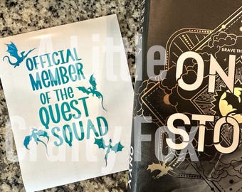 Quest Squad Member Onyx Storm Fourth Wing Dragon Vinyl Decal - OFFICIALLY LICENSED