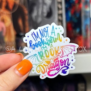 Rainbow Book Dragon Magnet | Bookish Magnet | TBR Cart Magnet
