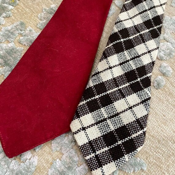 1940s 1950s Corduroy and Wool Knit Tie Lot