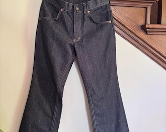 1970s Dark Wash Denim Flares
