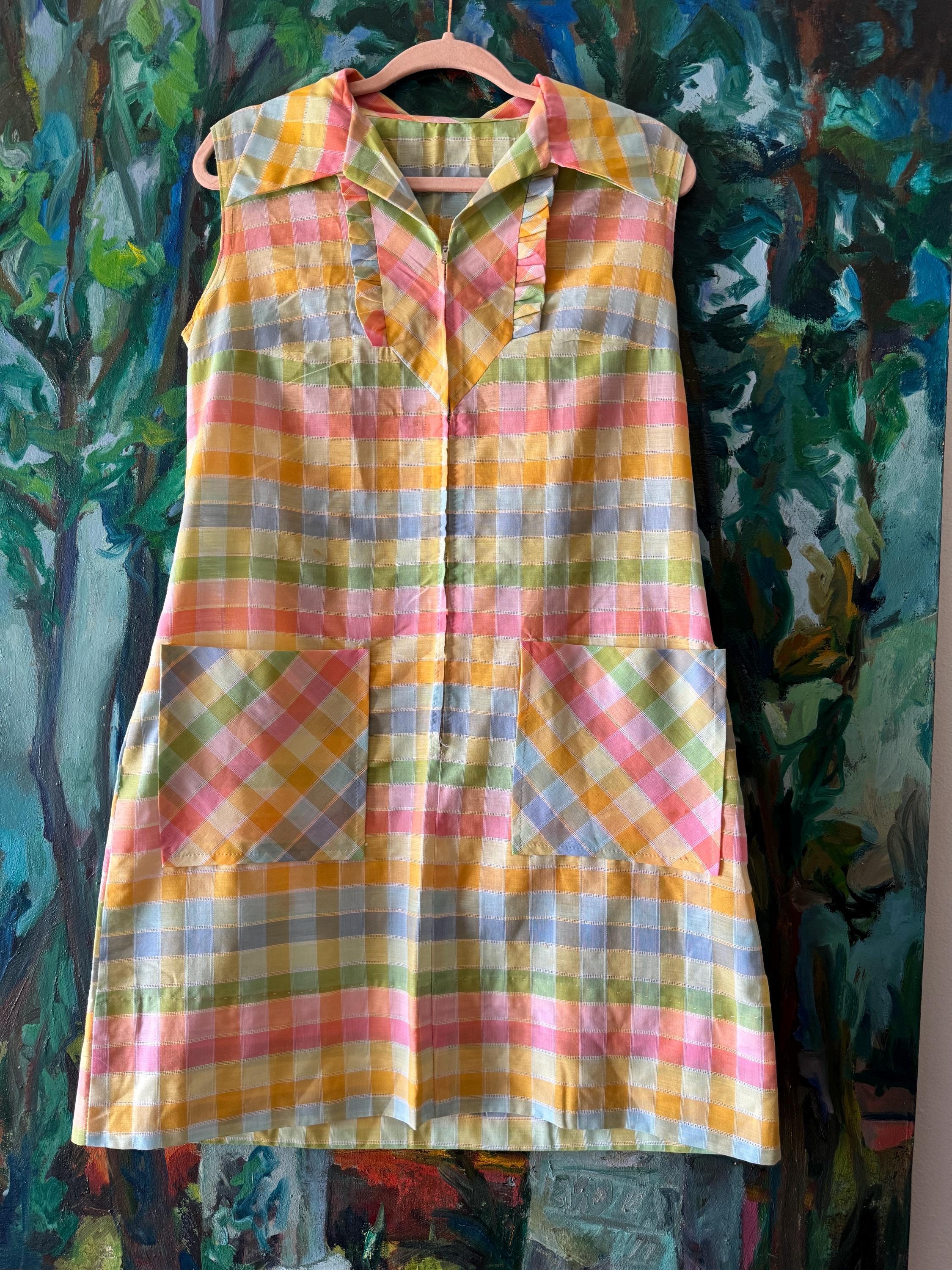 60’s Plaid Shift Dress