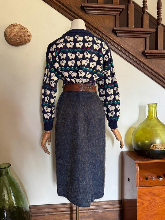 Vintage 1950s Mohair Midi Skirt