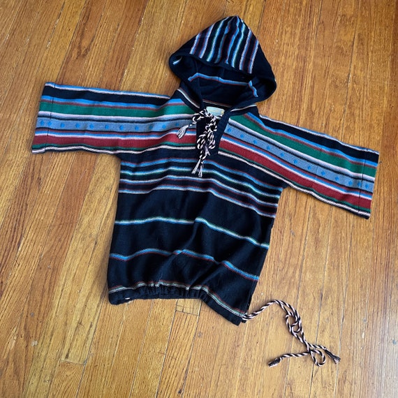1970s Black Rainbow Striped Hoodie Etsy