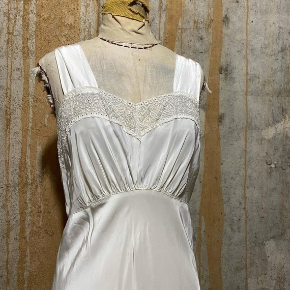 1940s white full length slip