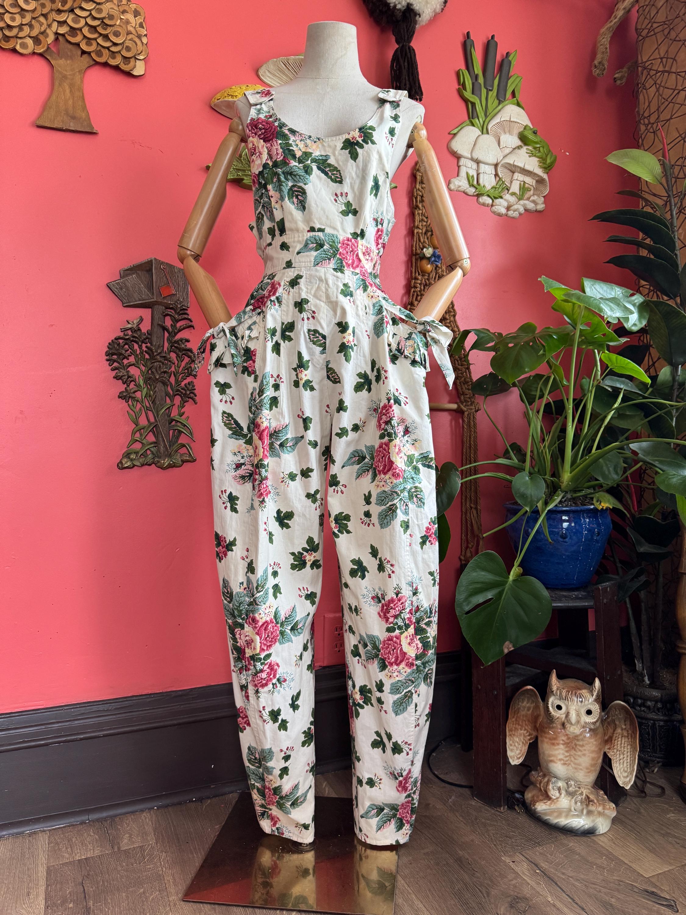 1980s Floral Karen Alexander jumpsuit