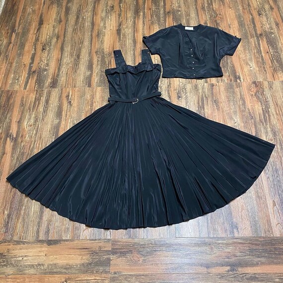 1950s black koret of california 3 piece dress set