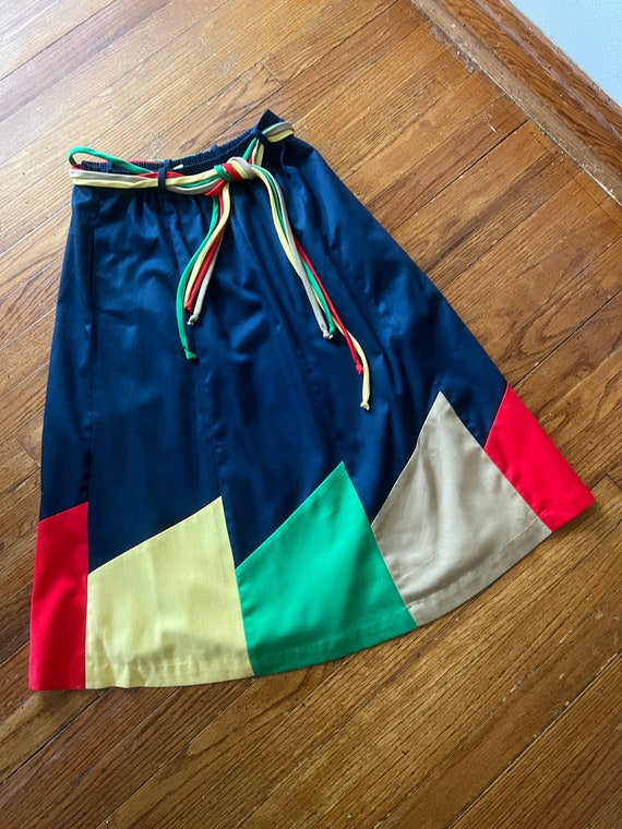 1980s  Colorblocked A line Skirt