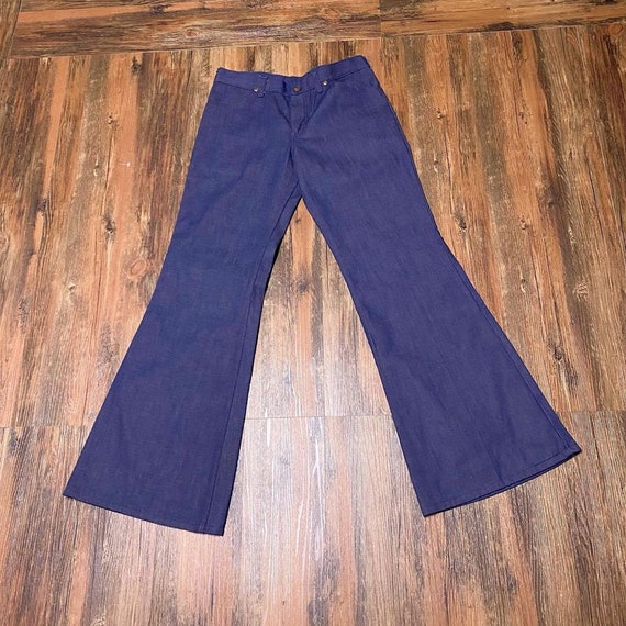 1970s Darkwash High Waist Denim Flares
