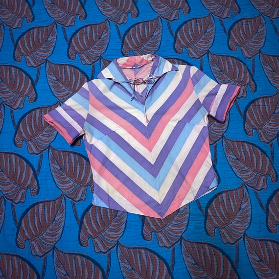 1940s 1950s Pastel Pink Purple Blue and White Che