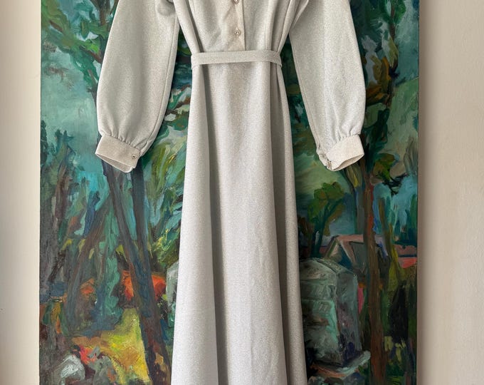 Heavenly 1970s Golden Lurex Maxi Dress