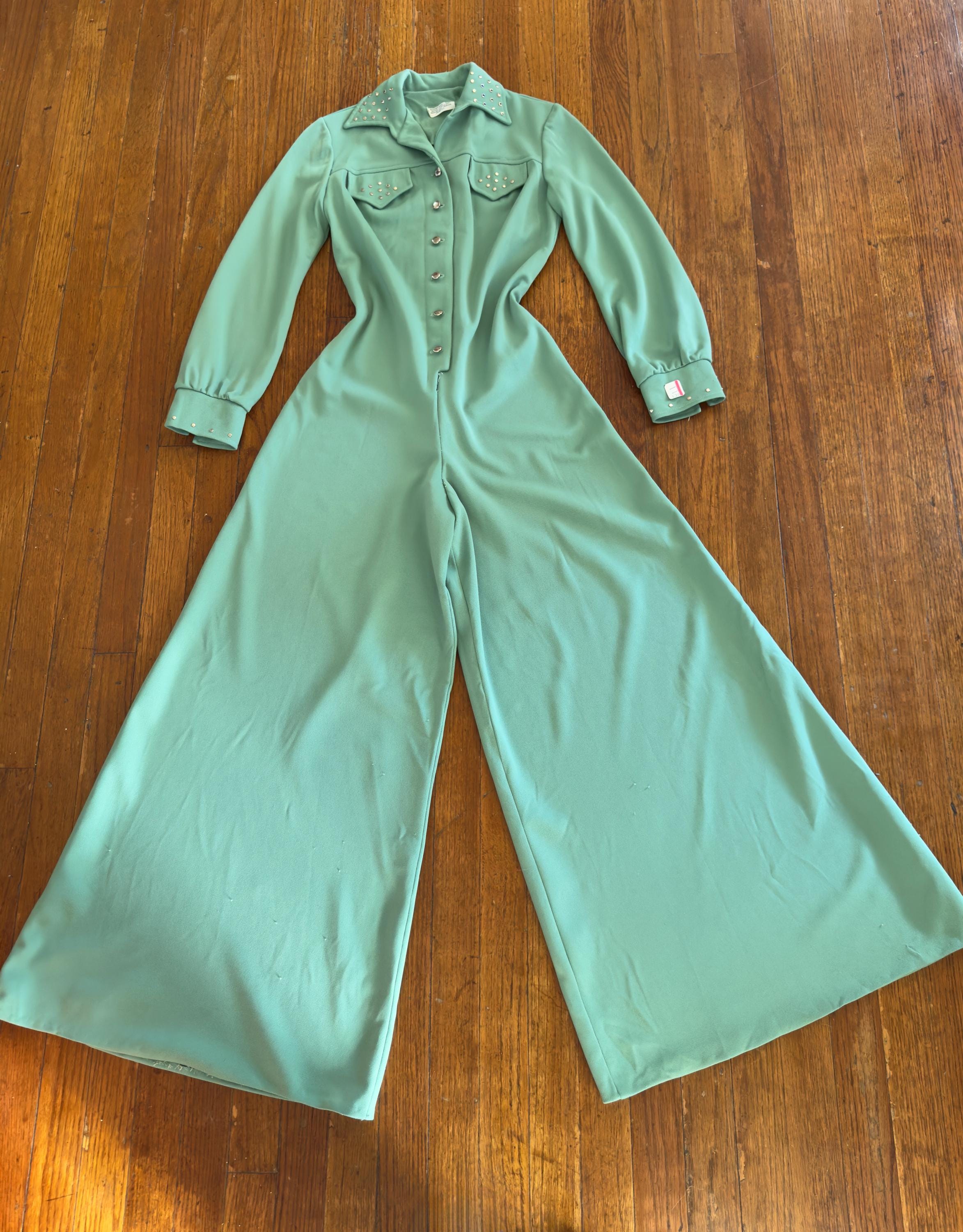 70s Green Jumpsuit - Etsy 70s Green Jumpsuit - Etsy