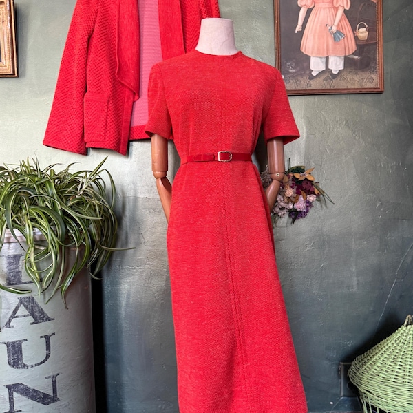 1960s  Orange 2 Piece Dress Set
