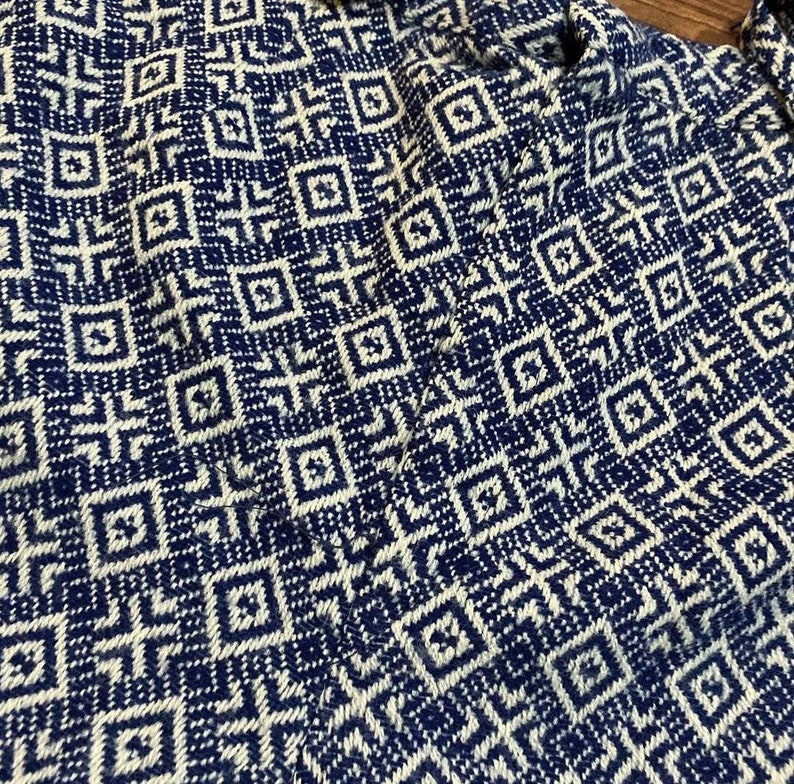 1960s Blue and White Geometric Print Culottes