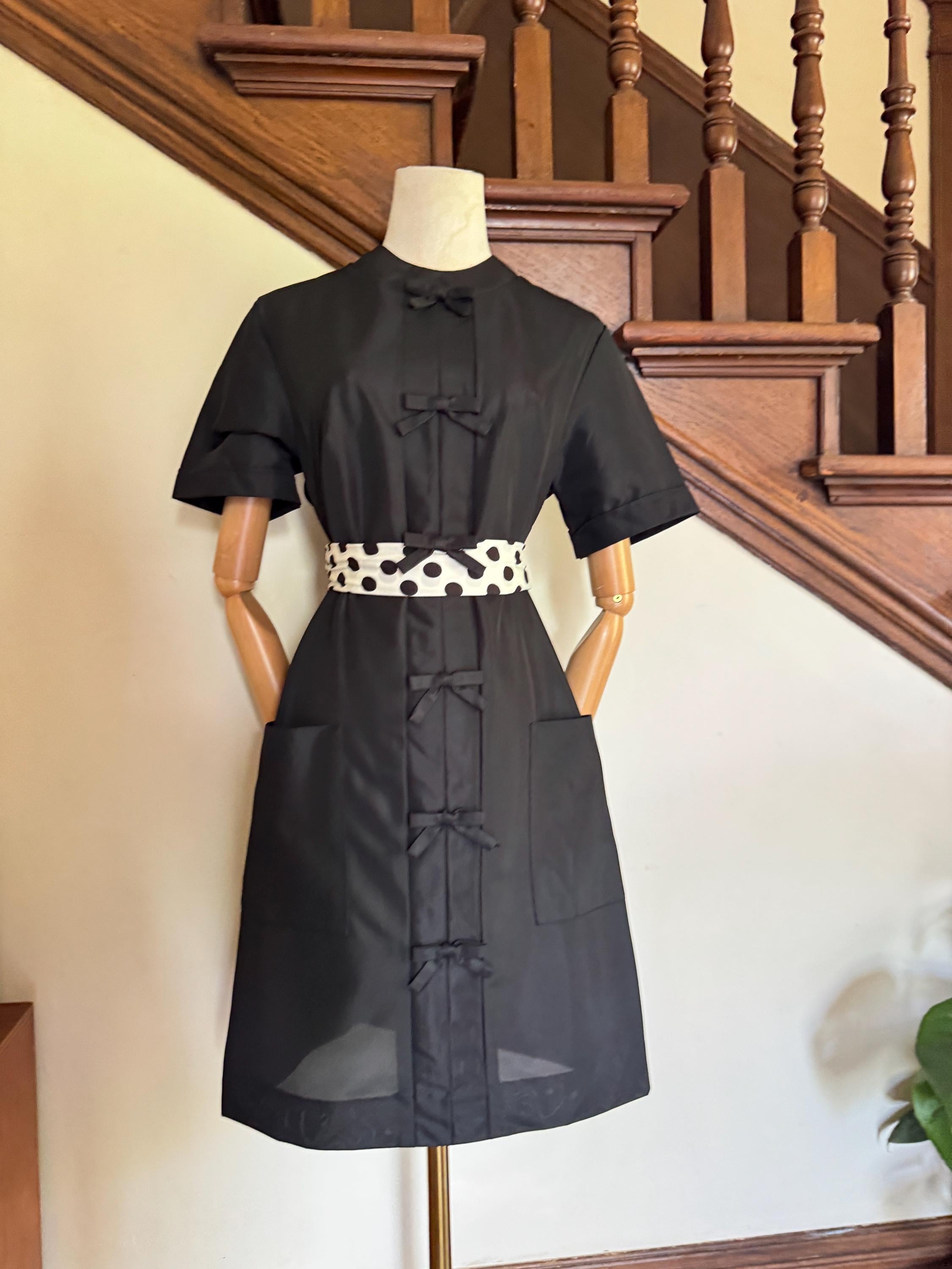 1960s Black Deadstock Shift Dress