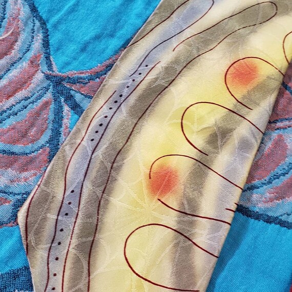 1940s Hand Painted Spiderweb Brocade Tie