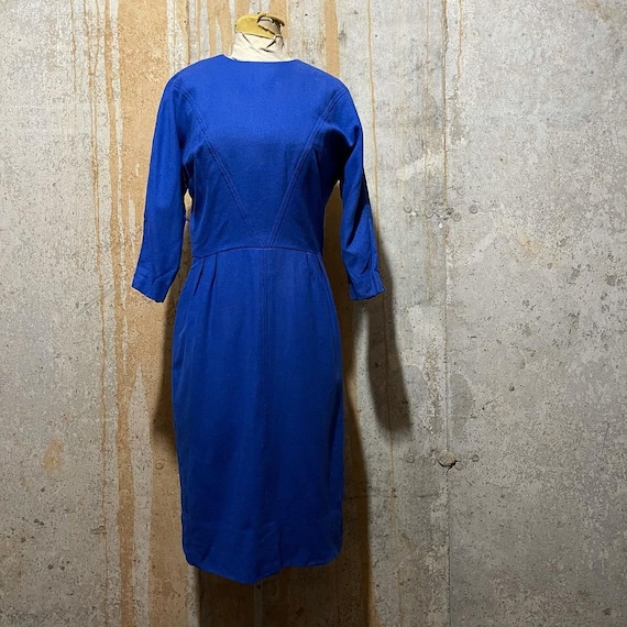 1960s cobalt blue sheath dress