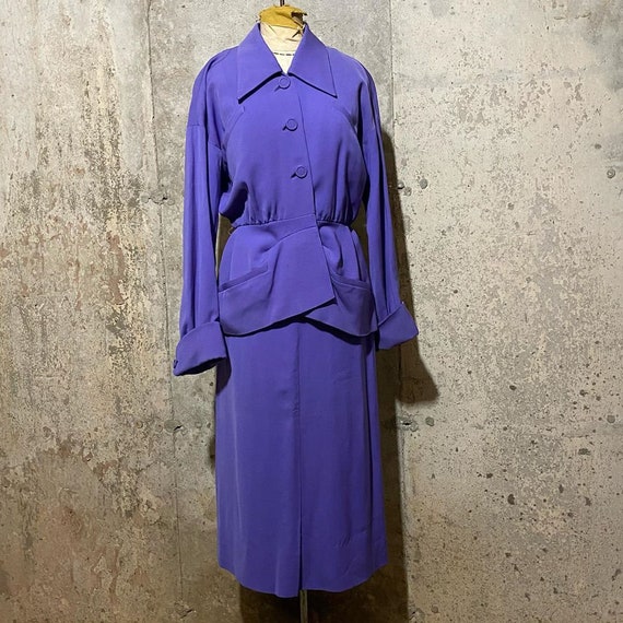 1940s Forstmann Purple Lilac Gabardine Suit