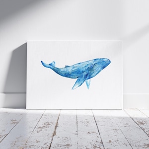Watercolor Whale Art, Whale poster, Children Learning, Nursery decor, Learning Home School, Digital Download, Hand painted pictures, DIGITAL