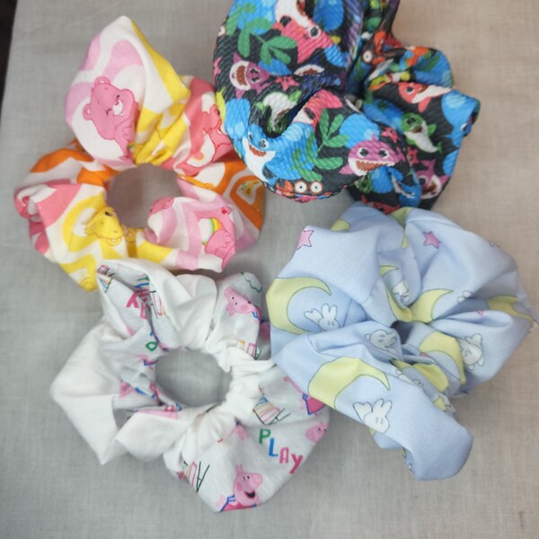 Huge Oversized Scrunchies including Sailor Moon and other Cartoon Themes and Patterns