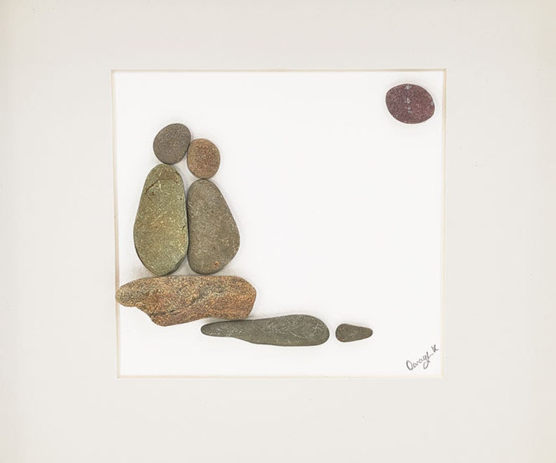 Irish Pebble Art / Stone Art Framed Picture Young Love Etsy