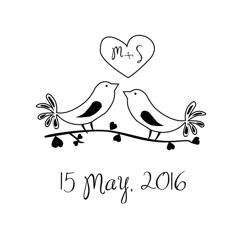 Save the Date Love Bird Stamp Wedding Stamp Engagement Etsy