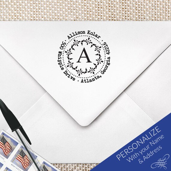 Personalized Monogram Stamp Return Address Stamp PreInked Etsy