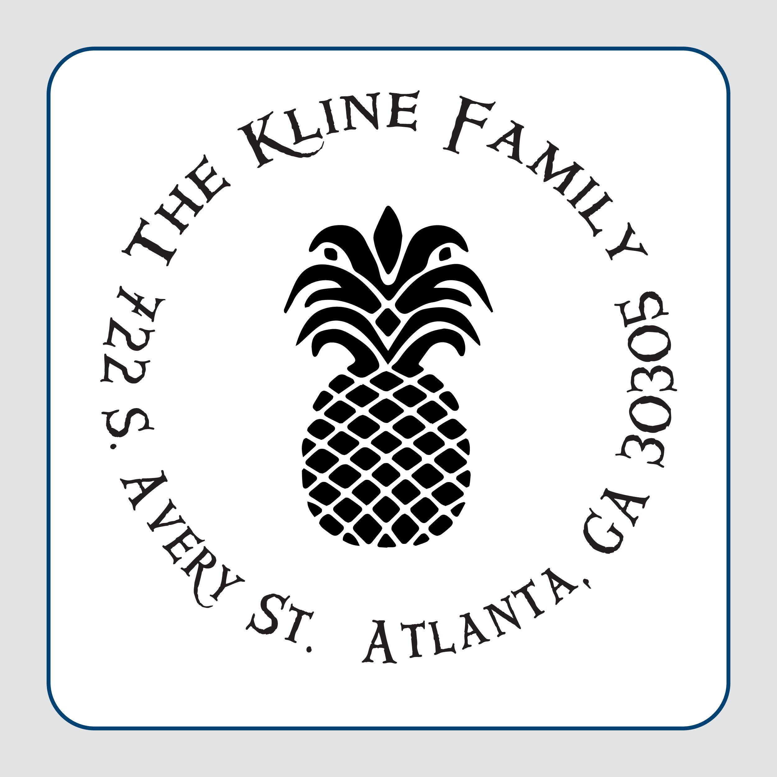 Pineapple Hospitality Theme Monogram Stamp Personalized Etsy