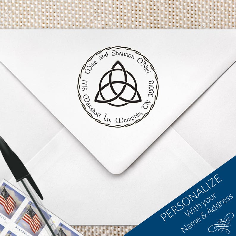 Celtic Knot Address Stamp Celtic Trinity Knot Return Address Etsy