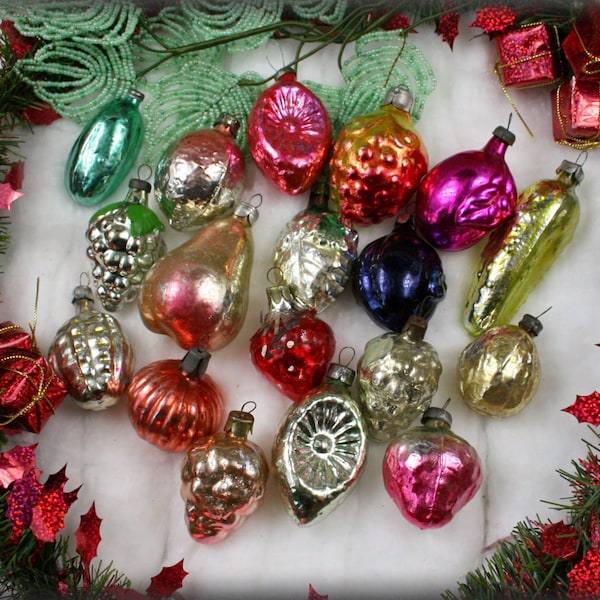 Set of 18 Soviet Vintage  Christmas ornament |  Holiday retro decor |  christmas decoration | Christmas ornament| Holiday rustic decor|