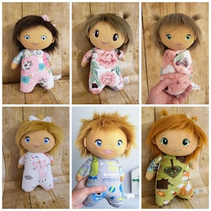 ON ORDER doll - Custom Cloth Doll – Handmade Personalized Rag Doll – Choose Hair, Face & Outfit – Soft Gift for Baby or Child