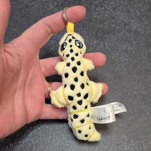 Leopard Gecko Keychain – Reptile Plush Bag Charm – Soft Handmade Lizard