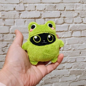 Frog dress-up kitty plush
