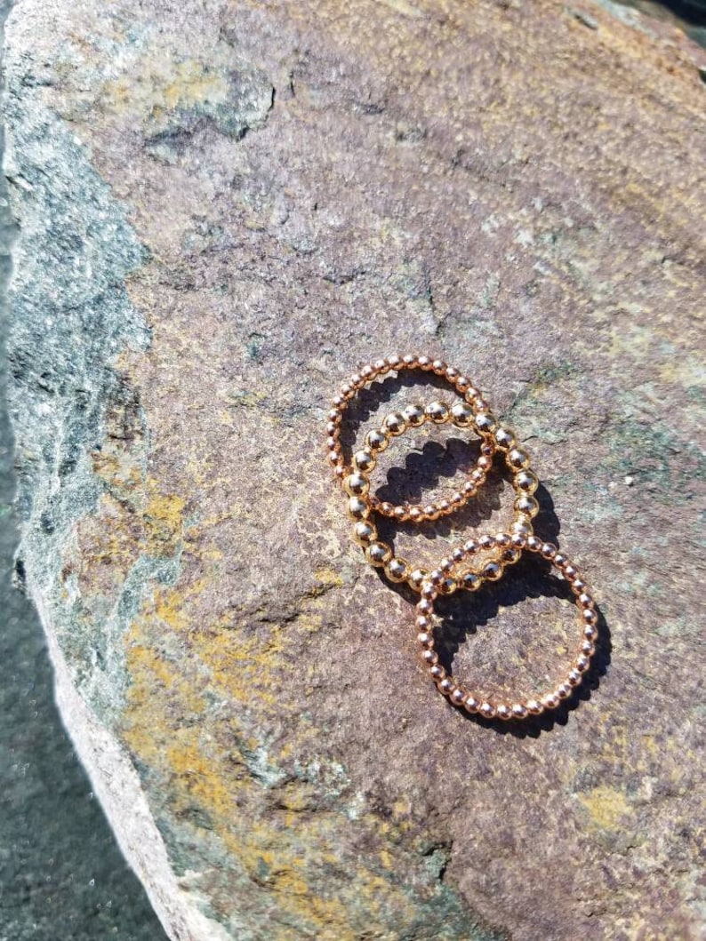 prayer bead ring Dainty Yellow Gold Filled bead ring size 7 stacking rings yellow gold ring minimalist Sterling silver