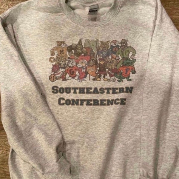 SEC- Southeastern Conference Mascot crewneck Sweatshirt