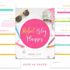 Rebel Blog Planner- Digital Blogging Planner, Printable Planner for Bloggers