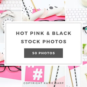 Hot Pink and Black Styled Stock Photos- Feminine Styled Stock Photo Pack with 50 Photos