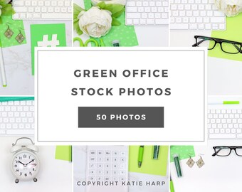 Green Office Styled Stock Photos- Feminine Styled Stock Photo Pack with 50 Photos
