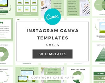 Green Instagram Templates - Instagram Canva Templates for Engagement, Instagram Engagement Templates, Viral Social Media Templates