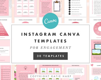 Pink Instagram Templates - Instagram Canva Templates for Engagement, Instagram Engagement Templates, Viral Social Media Templates