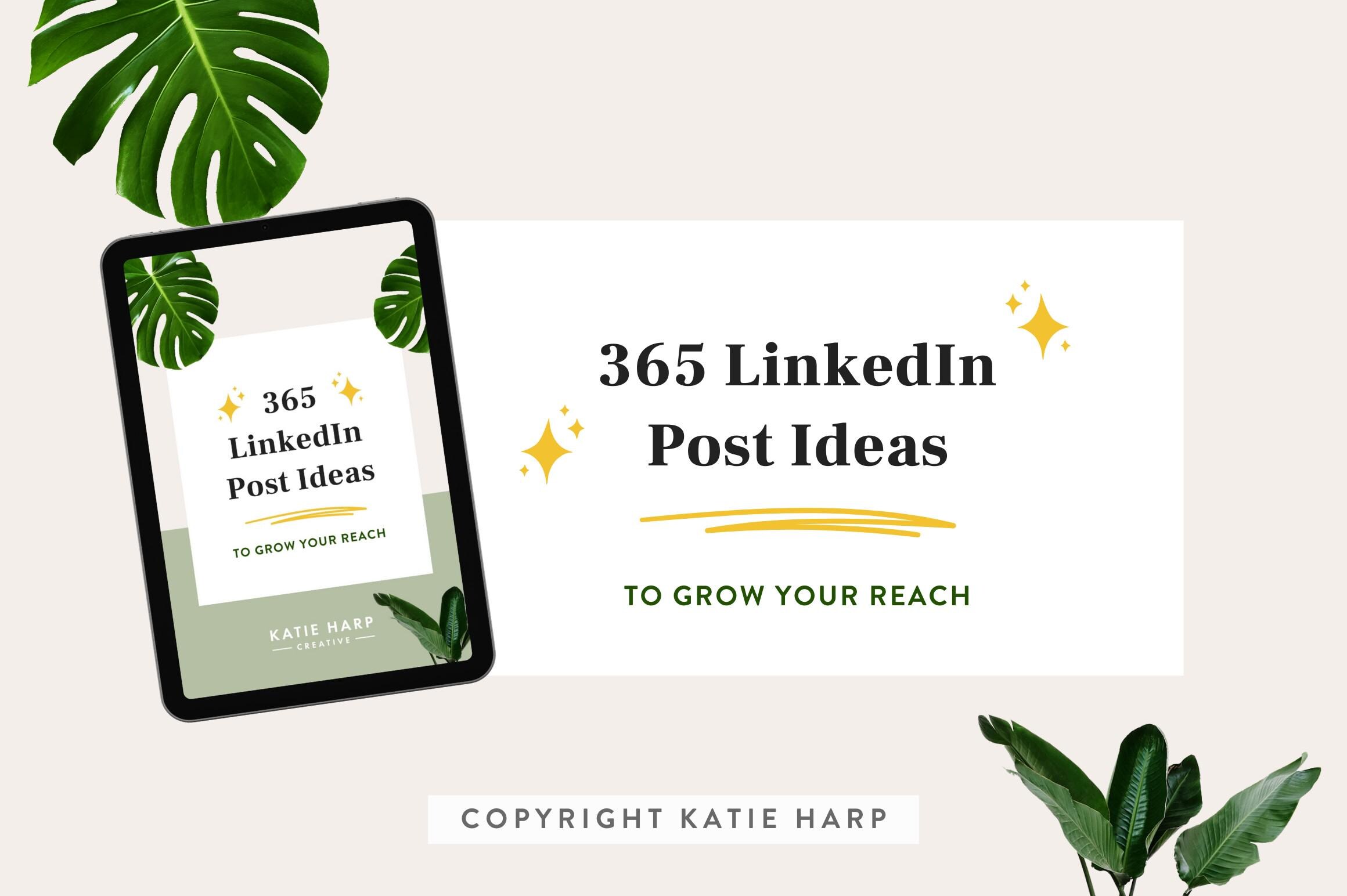 365 LinkedIn Post Ideas | LinkedIn Caption Ideas for One Year | Social Media Content Ideas | Caption Prompts | Personal Brand Ideas