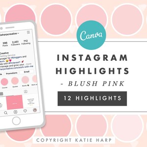 Blush Pink Instagram Highlight Covers - Pink Instagram Story Highlight Covers, Pink Instagram Story Cover