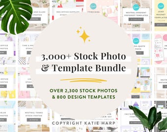 3,000+ Stock Photo and Template Bundle | Feminine Styled Stock Photos | Canva Template Bundle | Social Media Templates